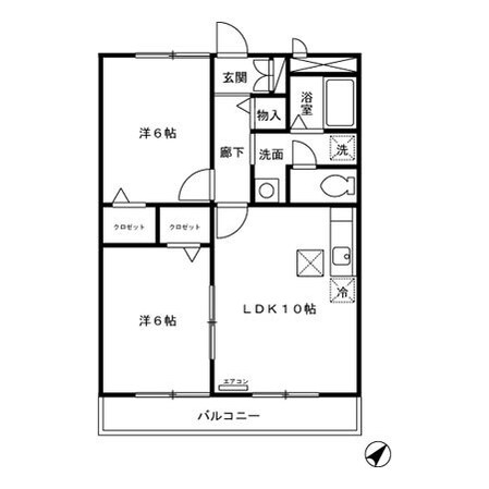 カナディアンコート南吉成 Aの物件間取画像